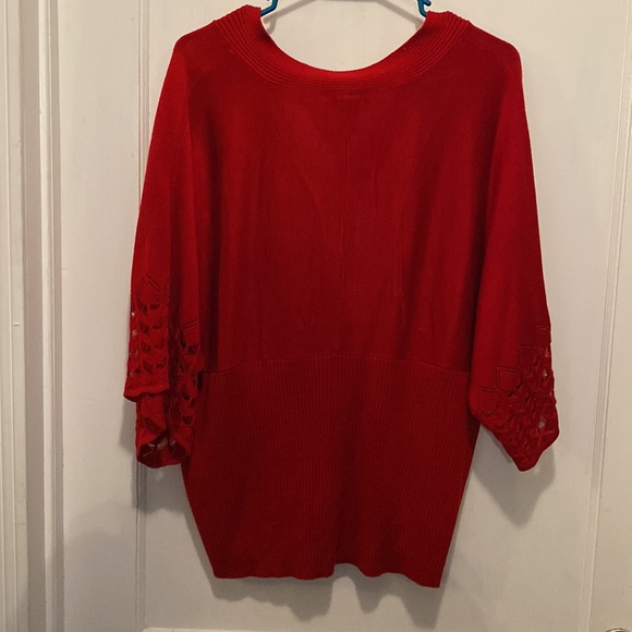 Lane Bryant 14/16 Red Light Weight Short Sleeve Sweater - Picture 2 of 9